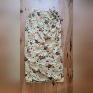 90s Patricia Jones Floral Faux Wrap Skirt